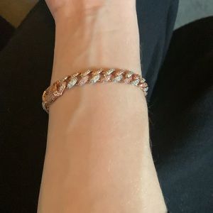 Two tone GLD Rose Gold Cuban link bracelet